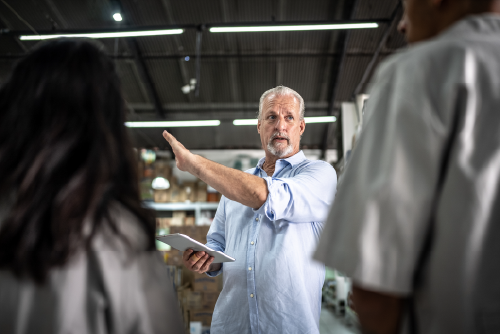 manager directing workers